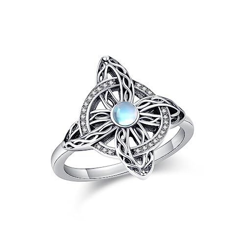 Hexen Knoten Ringe für Damen 925 Sterling Silber Keltischer Knoten Ringe Irischer Schmuck Geschenk für Damen von VENACOLY