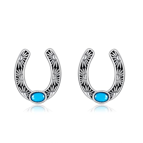 Hufeisen Ohrringe Sterling Silber Snaffle Ohrstecker Türkis Muttertag Schmuck für Damen Frauen Hufeisen Ohrringe Sterling Silber Snaffle Ohrstecker Türkis Muttertag Schmuck für Damen Frauen von VENACOLY