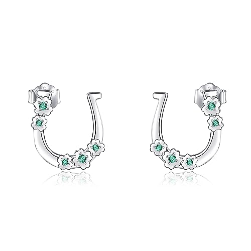 Hufeisen Ohrstecker 925 Sterling Silber Glückshufeisen Ohrringe Hufeisen Muttertag Schmuck Geschenk für Damen von VENACOLY