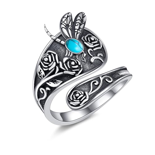 Libelle Ringe 925 Sterling Silber Libelle Löffelringe Libelle Schmuck Geschenk für Damen von VENACOLY