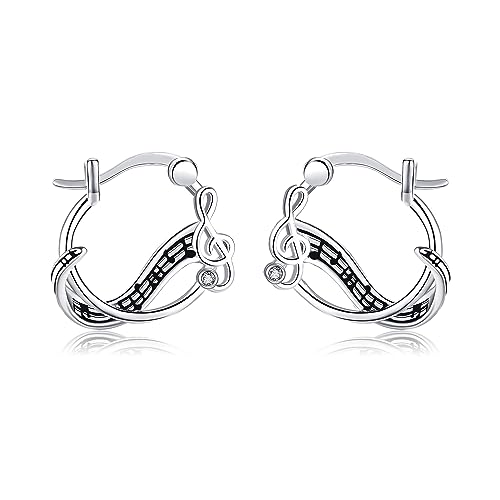 Musik Note Ohrringe 925 Sterling Silber Ceolen Ohrringe Muttertag Schmuck Geschenk für Damen von VENACOLY
