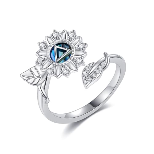 Nüchternheits Ring 925 Sterling Silber Abalone Muschel AA Ring Nüchternheits Schmuck für Anonyme Alkoholiker Genesungs Schmuck für Frauen von VENACOLY