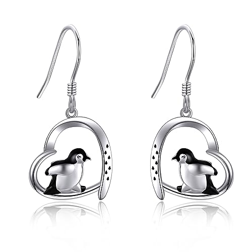 Pinguin Ohrringe 925 Sterling Silber Pinguin Ohrhänger Pinguin Schmuck Geschenk für Damen von VENACOLY