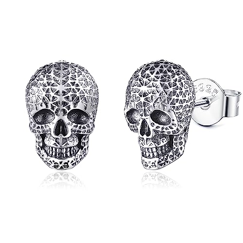 Totenkopf Ohrringe 925 Sterling Silber Skull Schädel Ohrstecker Totenkopf Gothic Muttertag Schmuck Geschenk für Damen Herren Totenkopf Ohrringe 925 Sterling Silber Skull Schädel Ohrstecker Totenkopf Gothic Muttertag Schmuck Geschenk für Damen Herren von VENACOLY