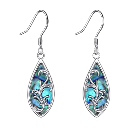 VENACOLY Abalone Filigrane Ohrringe 925 Sterling Silber Abalone Filigrane Dangle Drop Ohrringe Schmuck Geschenk für Frauen von VENACOLY