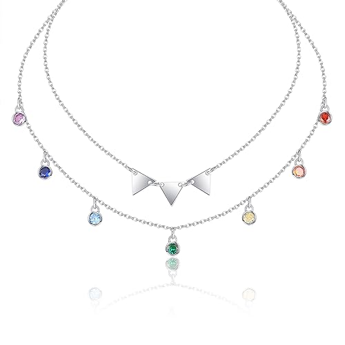 VENACOLY Chakra Choker Halskette Sterling Silber geschichtet Halskette Chakra Choker Schmuck Geburtstag Weihnachten Geschenke für Frauen Frau Freundin von VENACOLY