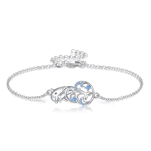 VENACOLY Delfin Armband 925 Sterling Silber Delfin Armbänder Delfin Muttertag Schmuck Geschenk für Damen von VENACOLY