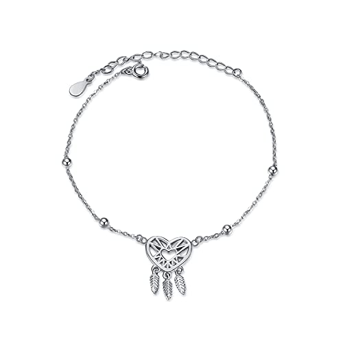 VENACOLY Dream Catcher Armband Sterling Silber Dangle Feder Armband Dream Catcher Schmuck Geschenke für Frauen Mom von VENACOLY