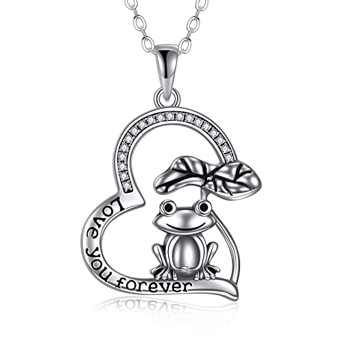 VENACOLY Frosch Halskette 925 Sterling Silber Nette Tier Schmuck Frosch Geschenke für Frosch Liebhaber Frauen Mädchen Tochter von VENACOLY