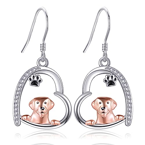 VENACOLY Hunde Ohrringe 925 Sterling Silber Pfoten Tier Ohrringe Hundeschmuck Geschenke für Frauen Mädchen von VENACOLY