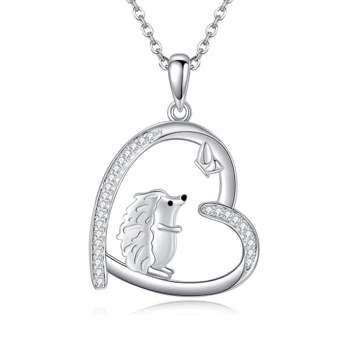 VENACOLY Igel Halskette 925 Sterling Silber Igel Anhänger Schmuck Geschenke für Frauen Igel Liebhaber von VENACOLY