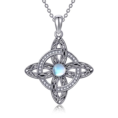 VENACOLY Hexen Knoten Kette für Damen 925 Sterling Silber Hexenknoten Anhänger Hexe Halskette Schmuck Geschenk für Damen von VENACOLY