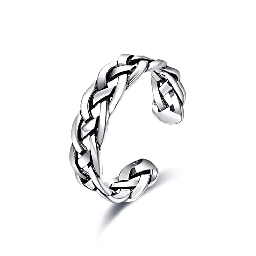 VENACOLY Keltische Knoten Ringe 925 Sterling Silber Verstellbare Damenringe Schmuck Geschenk für Damen Frauen von VENACOLY