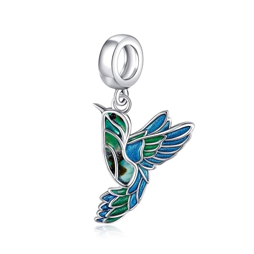VENACOLY Kolibri Charms Anhänger Sterling Silber Abalone Muschel Charms & Beads Vogel Kolibri Muttertag Schmuck für Damen Frauen von VENACOLY