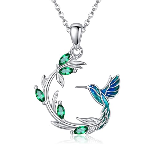 VENACOLY Kolibri Kette 925 Sterling Silber Kolibri Anhänger Halskette Kolibri Schmuck Geschenk für Damen von VENACOLY