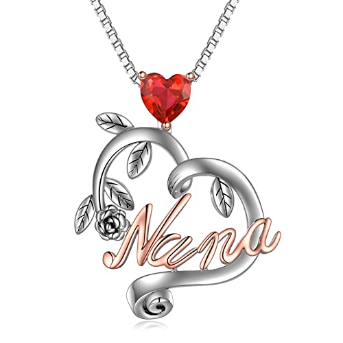 VENACOLY Nana Kette Sterling Silber Nana Halskette mit Herz Anhänger Muttertag Geschenk für Damen Großmutter Oma von VENACOLY