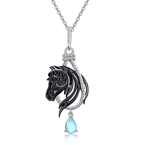 VENACOLY Pferd Kette für Damen 925 Sterling Silber Pferd Anhänger Halskette Pferd Schmuck Geschenk für Damen von VENACOLY