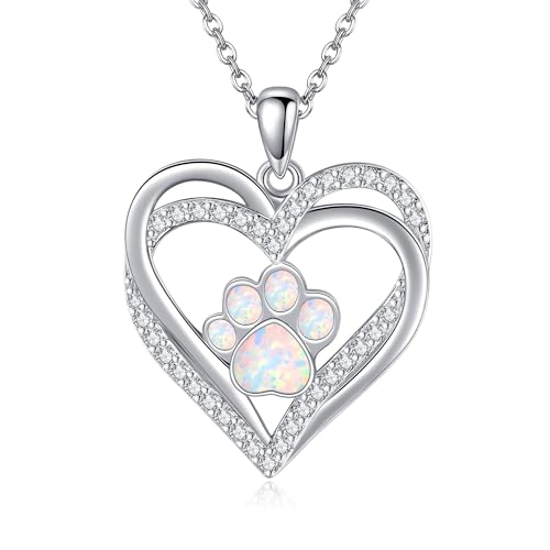 VENACOLY Pfoten Print Halskette 925 Sterling Silber Paw Print Anhänger Schmuck Geschenke für Frauen Hund Katze Liebhaber VENACOLY Pfoten Print Halskette 925 Sterling Silber Paw Print Anhänger Schmuck Geschenke für Frauen Hund Katze Liebhaber von VENACOLY
