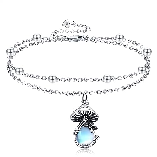 VENACOLY Pilz Armband 925 Sterling Silber Pilz Armbänder Mondstein Pilz Schmuck Geschenk für Damen von VENACOLY