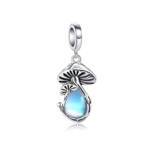 VENACOLY Pilz Charm für Armband 925 Sterling Silber Mondstein Pilz Bead Charm Pilz Muttertag Schmuck Geschenk für Damen von VENACOLY