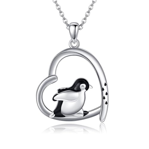 VENACOLY Pinguin Kette 925 Sterling Silber Pinguin Anhänger Halskette Pinguin Schmuck Geschenk für Damen von VENACOLY