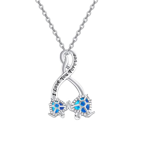 VENACOLY Schildkröte Kette 925 Sterling Silber Schildkröte Anhänger Halskette mit Opal Schildkröte Schmuck Geschenk für Damen von VENACOLY