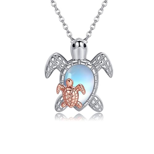 VENACOLY Schildkröten Halskette 925 Sterlingsilber Mondstein Meer Schildkröte Anhänger Kette Tier Muttertag Schmuck für Frauen Damen Mütter VENACOLY Schildkröten Halskette 925 Sterlingsilber Mondstein Meer Schildkröte Anhänger Kette Tier Muttertag Schmuck für Frauen Damen Mütter von VENACOLY