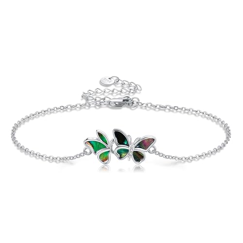 VENACOLY Schmetterling Armbänder Sterling Silber Abalone Schmetterlinge Armband Schmetterlinge schmuck für Damen Frauen von VENACOLY
