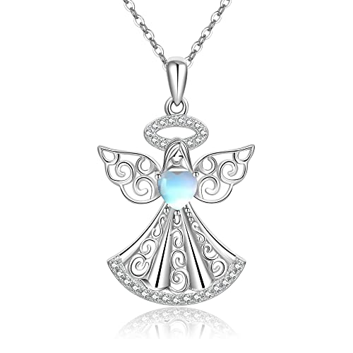 VENACOLY Schutzengel Kette 925 Sterlingsilber Engel Anhänger Halskette Engel Schmuck Geschenk für Damen Frauen Freundin von VENACOLY