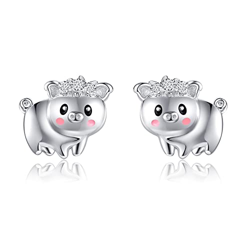 VENACOLY Schwein Ohrringe aus 925er Sterling Silber Niedliche Tierstecher Ohrringe Schwein Schmuck Geschenke für Schweinliebhaber Frauen Mädchen von VENACOLY