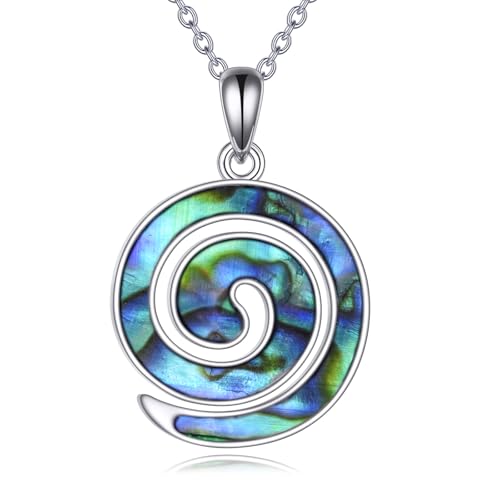VENACOLY Spiral Halskette 925 Sterling Silber Spirale Anhänger Halskette Maori Koru Kette Spiral Schmuck Geschenke für Damen Frauen Liebhaber. von VENACOLY