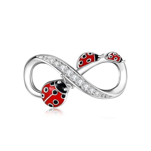 VENACOLY Unendlichkeitszeichen Marienkäfer Charm Sterling Silber Marienkäfer Bead Anhänger Marienkäfer Schmuck für Frauen Damen Mütter von VENACOLY