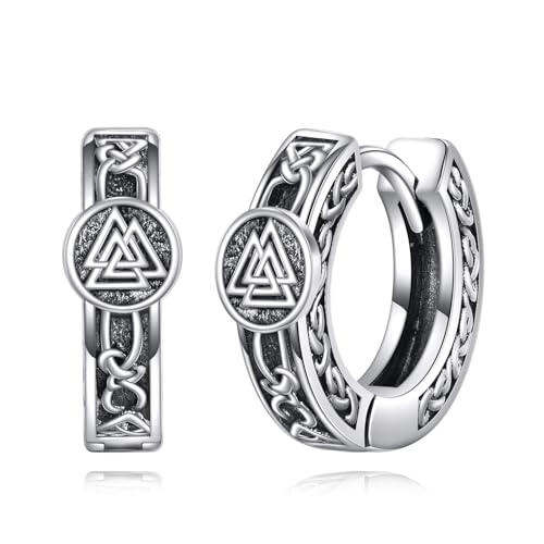 Wikinger Ohrringe S925 Sterling Silber, Wikinger Creolen, keltische Herren Ohrringe, Wikinger Schmuck Geschenke für Männer Frauen Damen Wikinger Ohrringe S925 Sterling Silber, Wikinger Creolen, keltische Herren Ohrringe, Wikinger Schmuck Geschenke für Männer Frauen Damen von VENACOLY