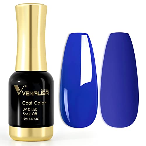 VENALISA UV Nagellack Gellack Blau farben,Gel Nail Polish Soak Off Nägel Farbgel Kit Blue Gel Nagellack für Nageldesign Maniküre 12ml von V VENALISA