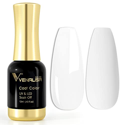 VENALISA UV Nagellack Gellack milchig weiß farben,Gel Nail Polish Soak Off Nägel Farbgel Kit milky white Gel Nagellack für Nageldesign Maniküre 12ml von V VENALISA