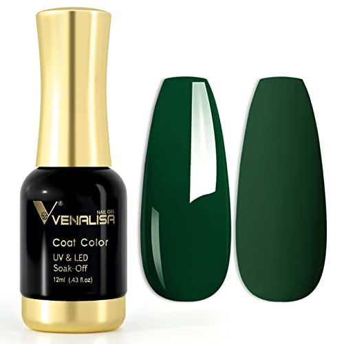 VENALISA UV Nagellack Gellack Smaragdgrün farben,Gel Nail Polish Soak Off Nägel Farbgel Kit Emerald green Gel Nagellack für Nageldesign Maniküre 12ml von V VENALISA