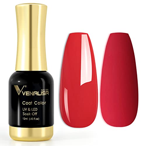 VENALISA UV Nagellack Gellack rot farben,Gel Nail Polish Soak Off Nägel Farbgel Kit Red Gel Nagellack für Nageldesign Maniküre 12ml von V VENALISA