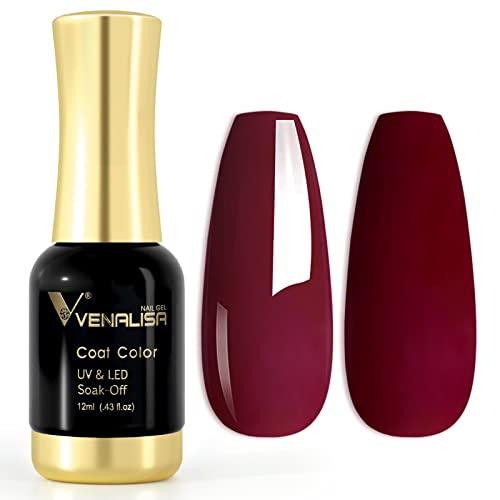 VENALISA UV Nagellack Gellack Weinrot farben,Gel Nail Polish Soak Off Nägel Farbgel Kit Wind Red Gel Nagellack für Nageldesign Maniküre 12ml von V VENALISA