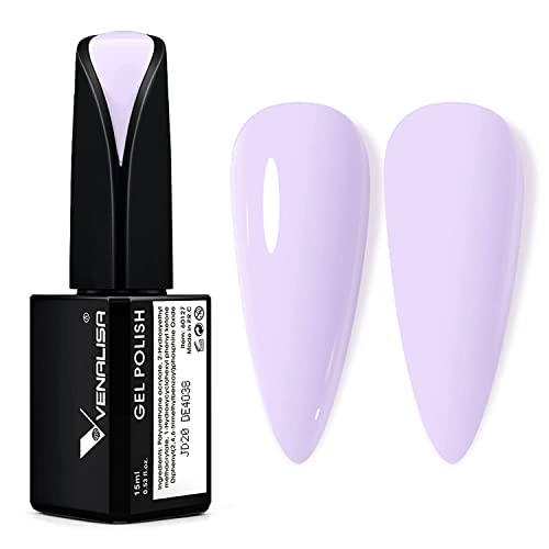 VENALISA UV Nagellack Helles Lila 15ml Gel Nagellack anfänger für UV Nagellampe Langlebige Maniküre Nagelgellack Soak Off Nail Gel Polish Schellack Light Purple von V VENALISA