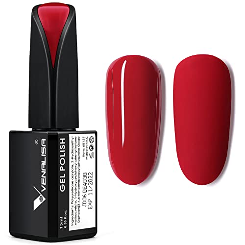 VENALISA UV Nagellack Rot Gellack Nagellack Gel für UV Nagellampe Langlebige Maniküre Nagelgellack Soak Off Nail Gel Polish RED 15ml von V VENALISA