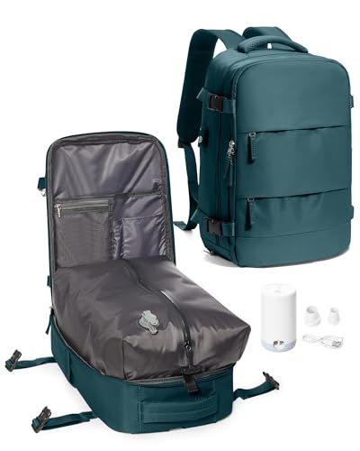 VANATIN Vakuum Rucksack Handgepäck mit pumpe, Reiserucksacks Vakuum Airbag mit Vakuumsystem Vakuumrucksack Airback Wizzair 40×30×20 für Damen Herren, Blau von VENATIN