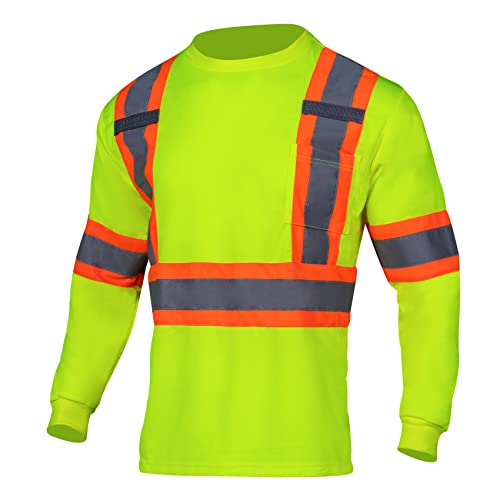 VENDACE Herren High Vis Class 2 Safety Shirt Langarm - Gelb - Mittel von VENDACE