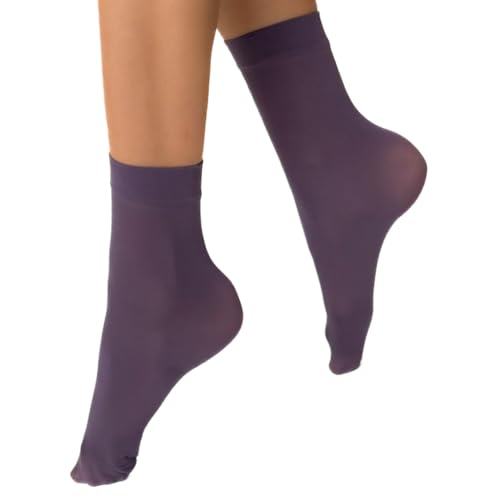 VENEZIANA NUOVA Elastische Socken KATRINELLA – Matte Socken mit Gummibund, Blickdicht, Aus Microfaser - Universalgröße - Lavanda von VENEZIANA NUOVA