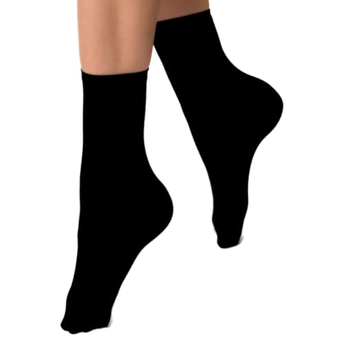 VENEZIANA NUOVA Elastische Socken KATRINELLA – Matte Socken mit Gummibund, Blickdicht, Aus Microfaser - Universalgröße - Nero von VENEZIANA NUOVA