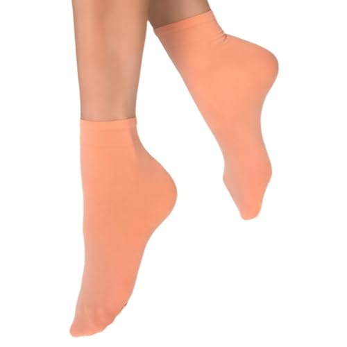 VENEZIANA NUOVA Elastische Socken KATRINELLA – Matte Socken mit Gummibund, Blickdicht, Aus Microfaser - Universalgröße - Pfirsich VENEZIANA NUOVA Elastische Socken KATRINELLA – Matte Socken mit Gummibund, Blickdicht, Aus Microfaser - Universalgröße - Pfirsich von VENEZIANA NUOVA