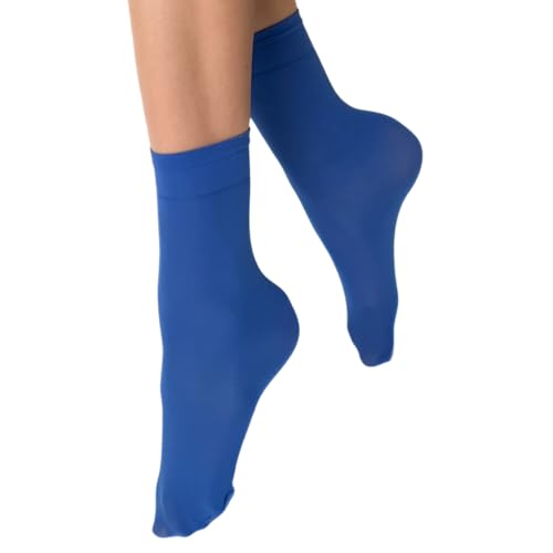 VENEZIANA NUOVA Elastische Socken KATRINELLA – Matte Socken mit Gummibund, Blickdicht, Aus Microfaser - Universalgröße - Tinte von VENEZIANA NUOVA