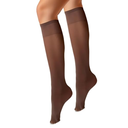 VENEZIANA NUOVA MARINELLA Kniestrümpfe – Matte Damen Kniestrümpfe mit Gummizug, Blickdicht, Aus Microfaser - Universalgröße - Ciociolatto von VENEZIANA NUOVA