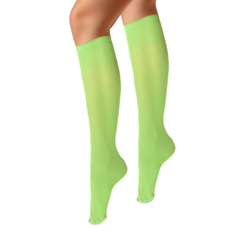 VENEZIANA NUOVA MARINELLA Kniestrümpfe – Matte Damen Kniestrümpfe mit Gummizug, Blickdicht, Aus Microfaser - Universalgröße - Kiwi von VENEZIANA NUOVA