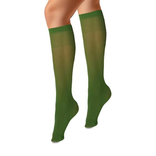 VENEZIANA NUOVA MARINELLA Kniestrümpfe – Matte Damen Kniestrümpfe mit Gummizug, Blickdicht, Aus Microfaser - Universalgröße - Verde von VENEZIANA NUOVA