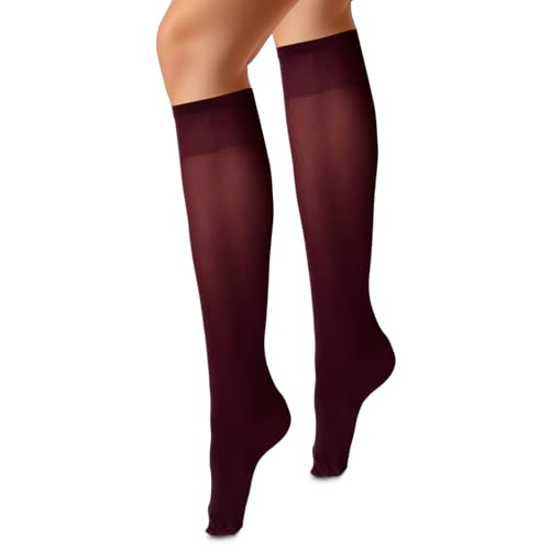 VENEZIANA NUOVA MARINELLA Kniestrümpfe – Matte Damen Kniestrümpfe mit Gummizug, Blickdicht, Aus Mikrofaser - Universalgröße - Vino Rosso VENEZIANA NUOVA MARINELLA Kniestrümpfe – Matte Damen Kniestrümpfe mit Gummizug, Blickdicht, Aus Mikrofaser - Universalgröße - Vino Rosso von VENEZIANA NUOVA